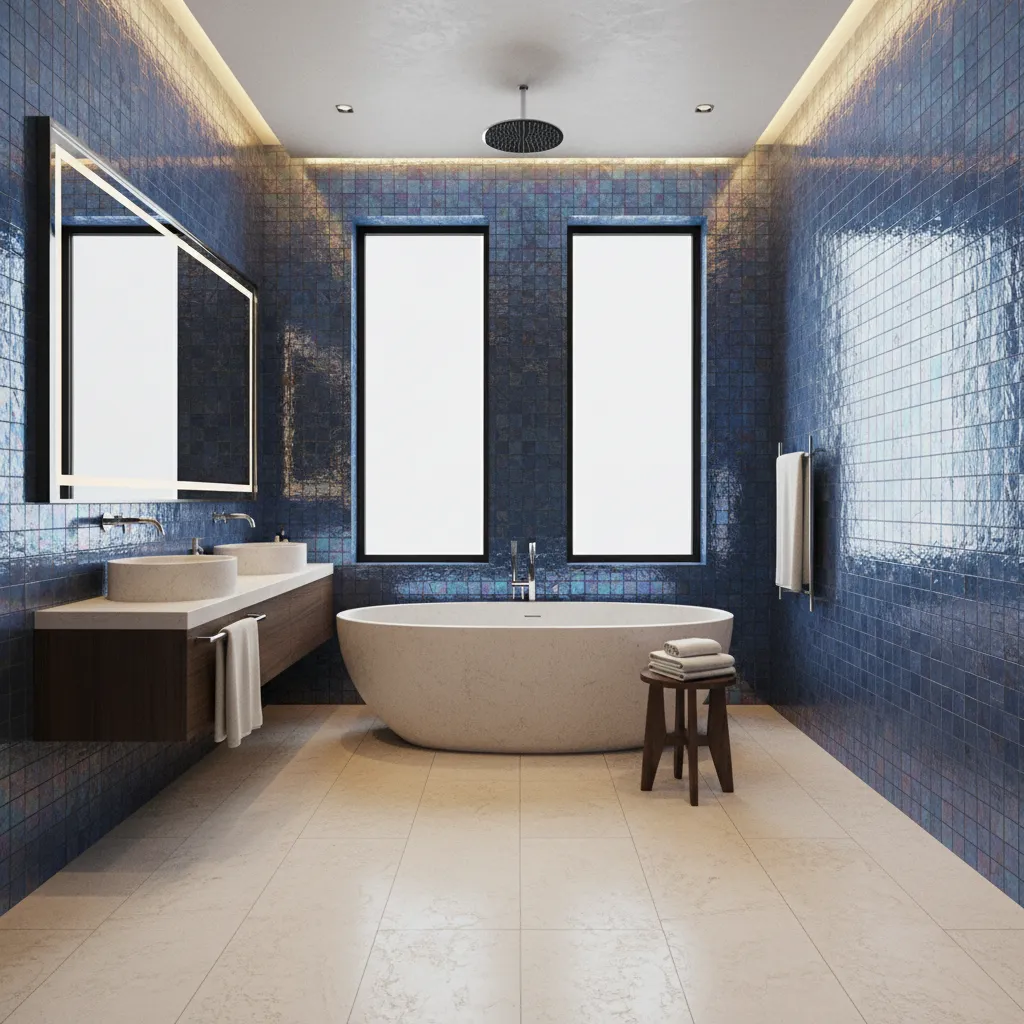 How Hotels and Spas Use Blue Mosaic Tiles in Luxury Bathrooms