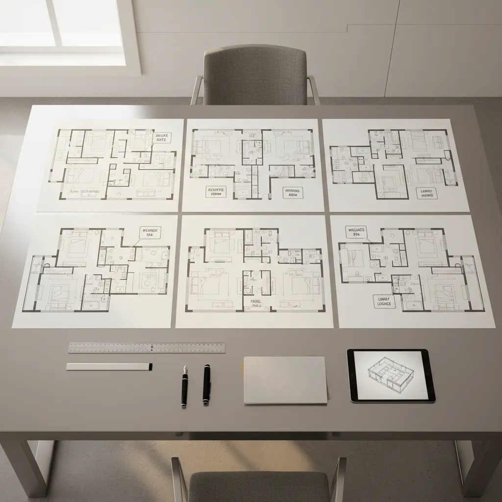 Architectural comparison of luxury hotel floor plan layouts across global regions