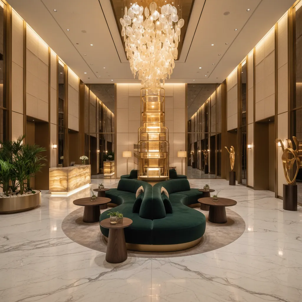 Interior de hotel de lujo con diseño contemporáneo