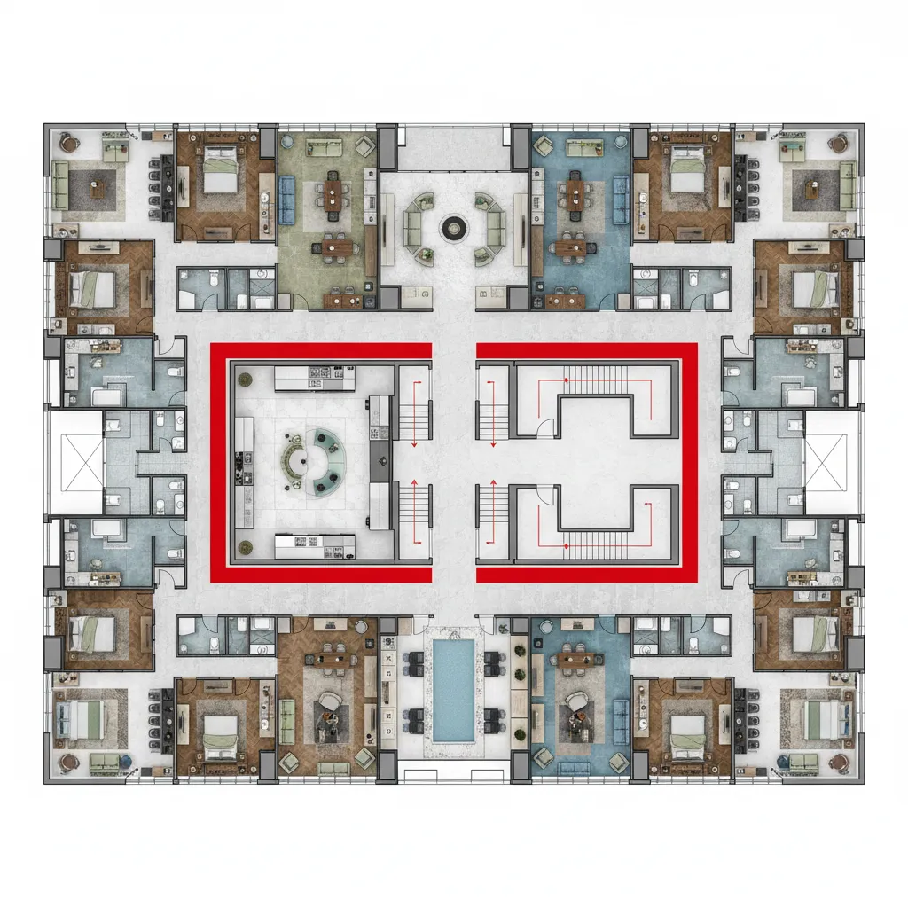 Risk Control and Safety Planning in Luxury Hotel Floor Layouts