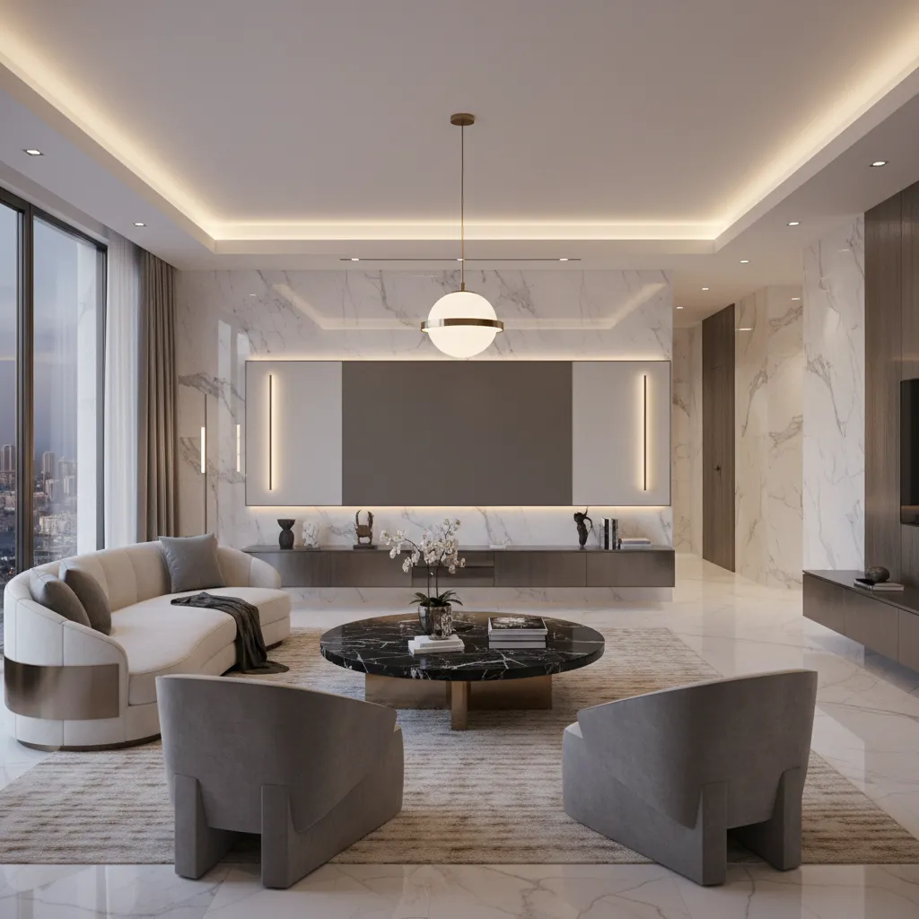 Proyecto de interiorismo de alta gama en un salón elegante