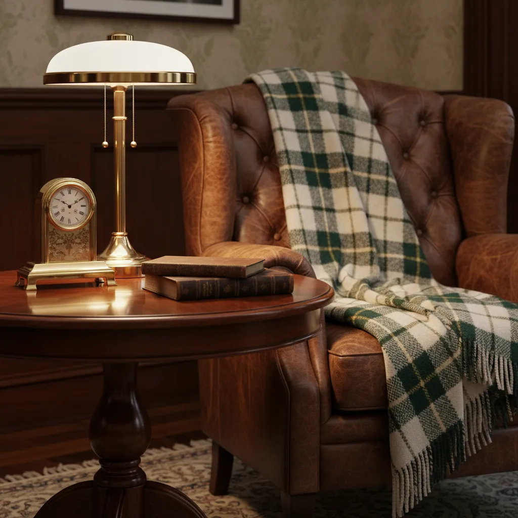 Close view of layered textures including leather wool and wood in luxury interior