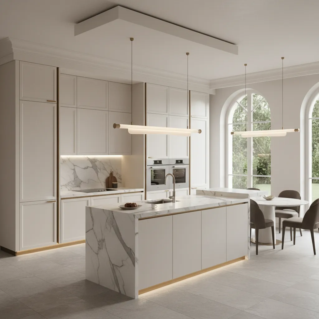 Cocina italiana de lujo con diseño contemporáneo