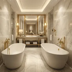 Luxury Hotel Bathroom Design Trends Using Ivory