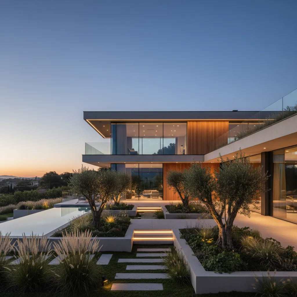 Casa moderna de lujo con arquitectura contemporánea