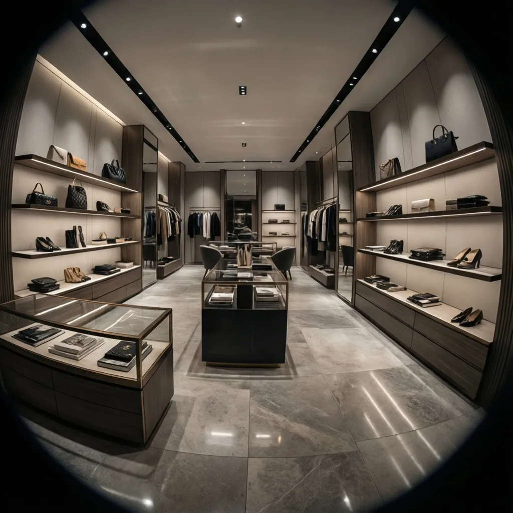 Luxury fashion retail store interior designed with international brand style