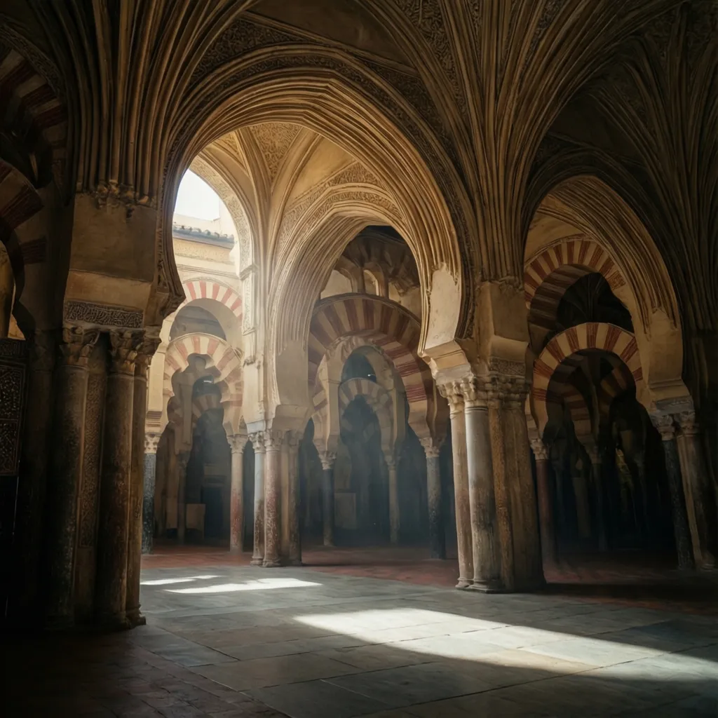 Luz natural filtrándose entre los arcos de la Mezquita de Córdoba