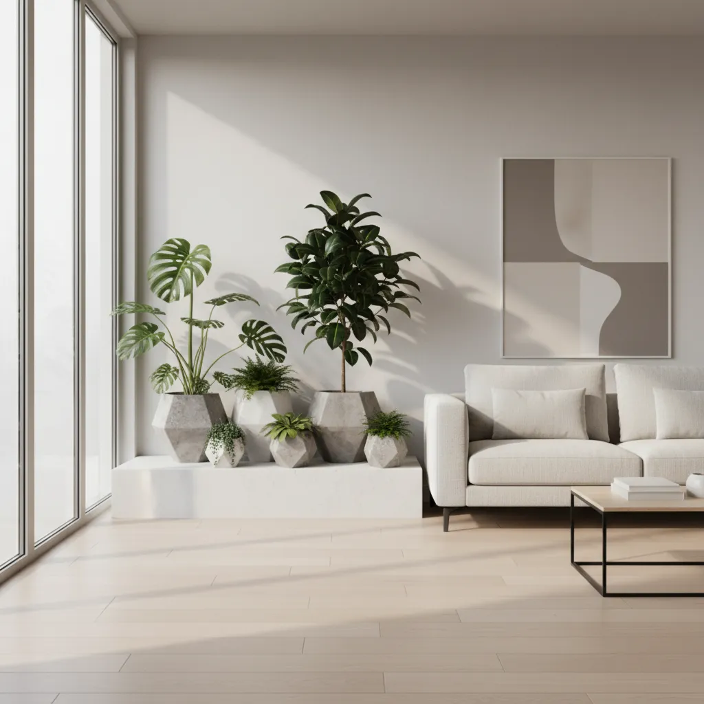 Maceteros hexagonales de diseño para interior