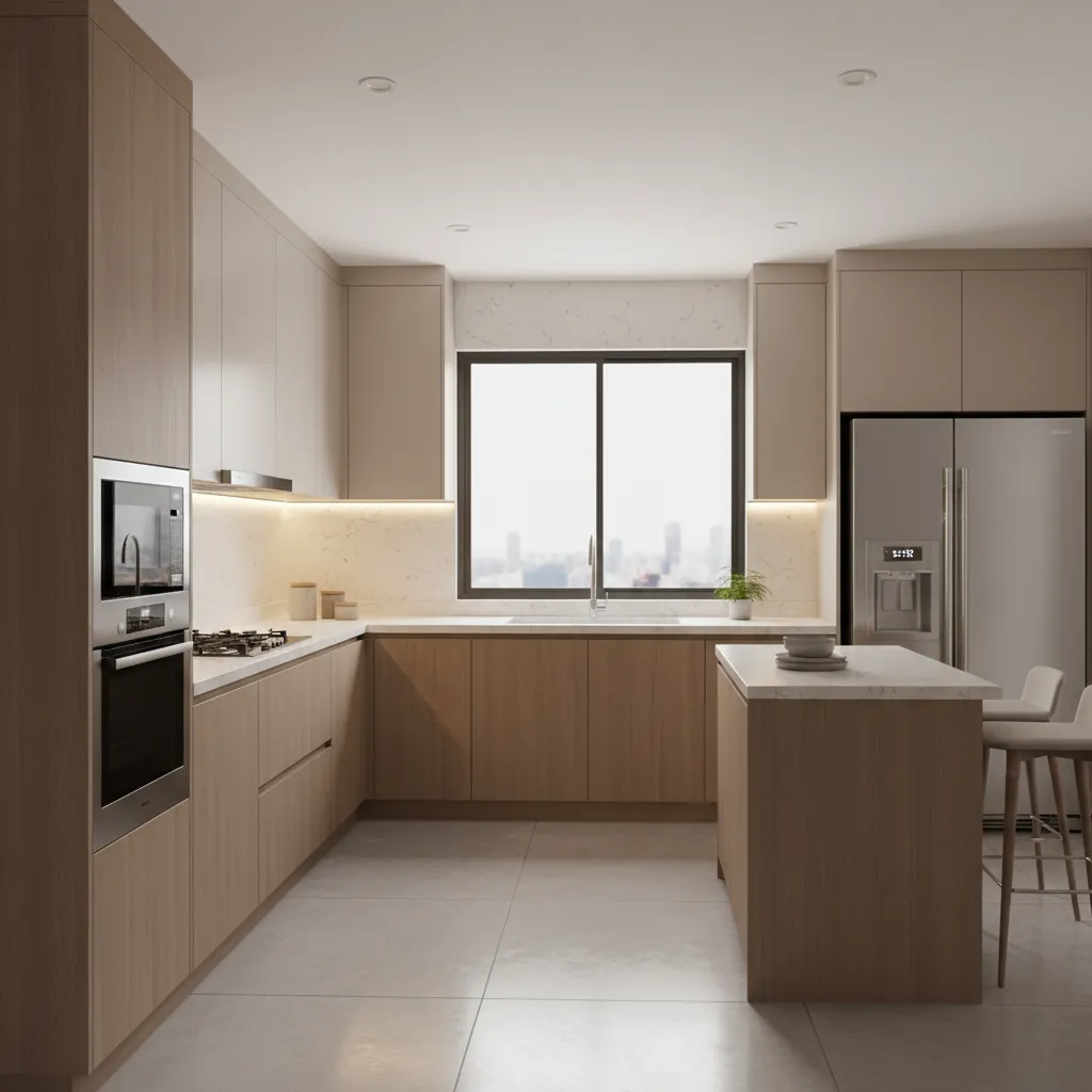 Modern kitchen renovation with custom cabinetry in Malaysian apartment