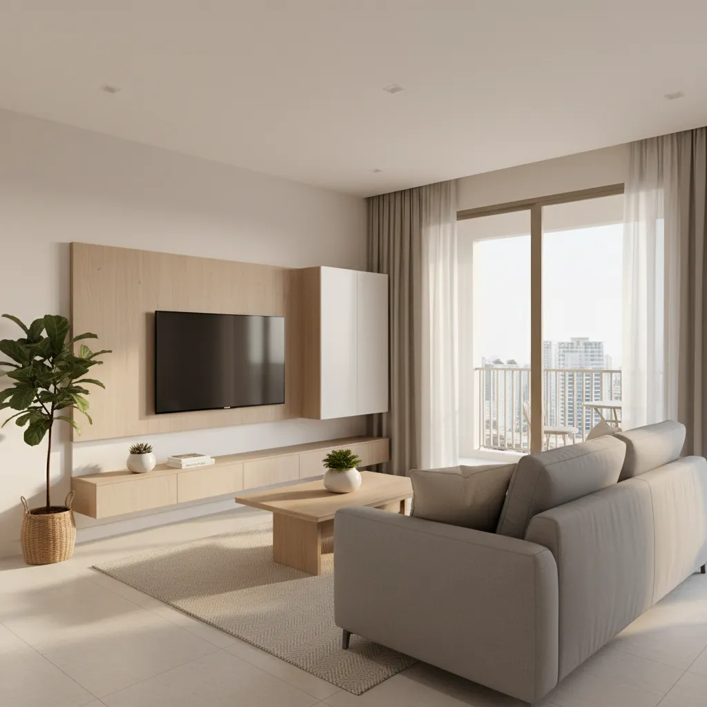 Modern Malaysian apartment living room interior design example