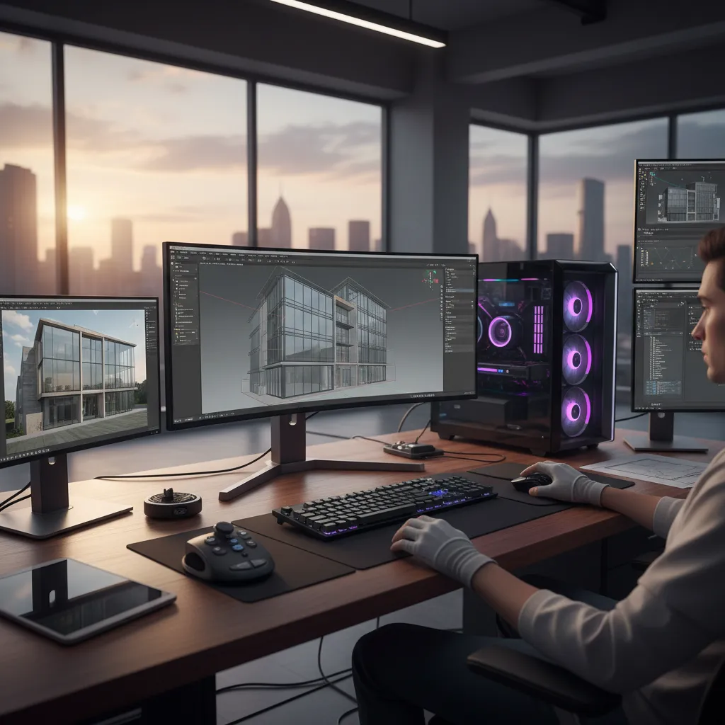 designer manually creating a 3D model using a PNG reference