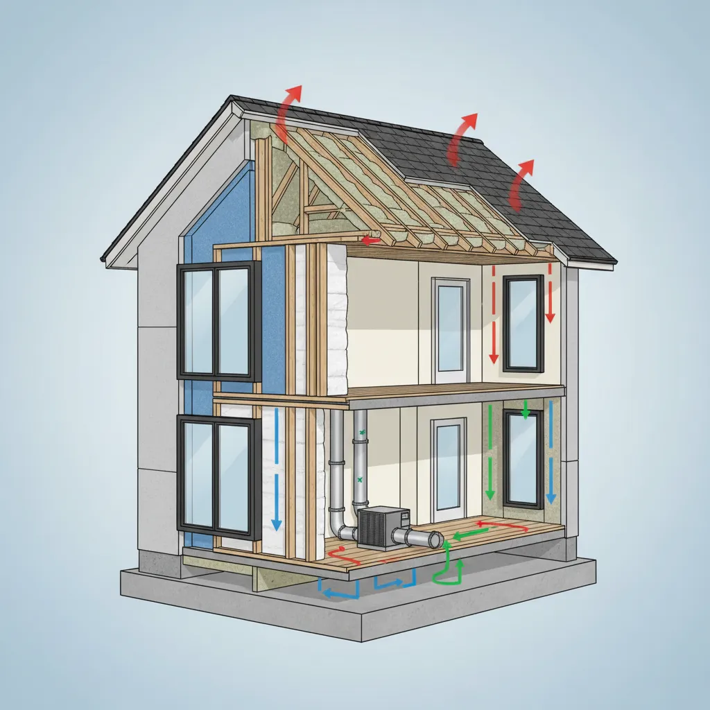 Diagram style visualization of HVAC Manual J load calculation factors