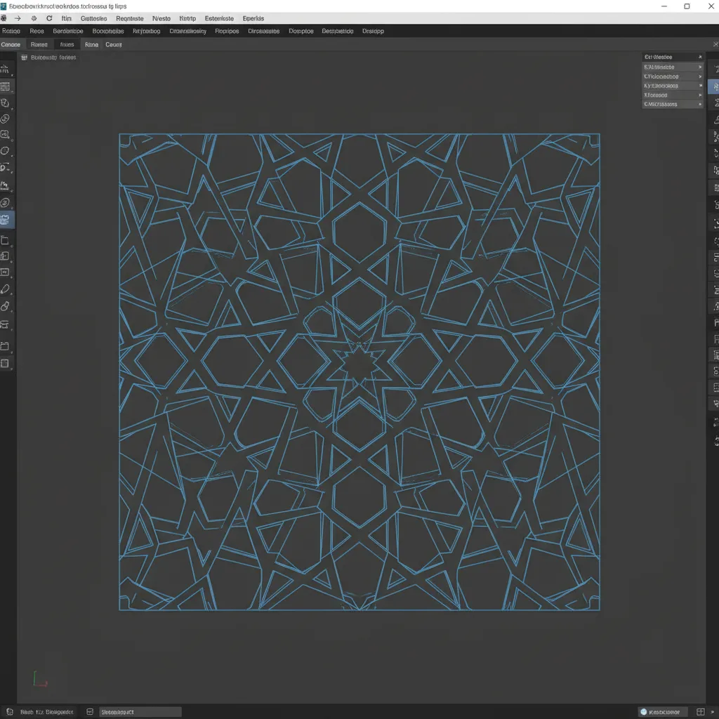 3D modeling wireframe showing manual polygon modeling of a jali lattice pattern