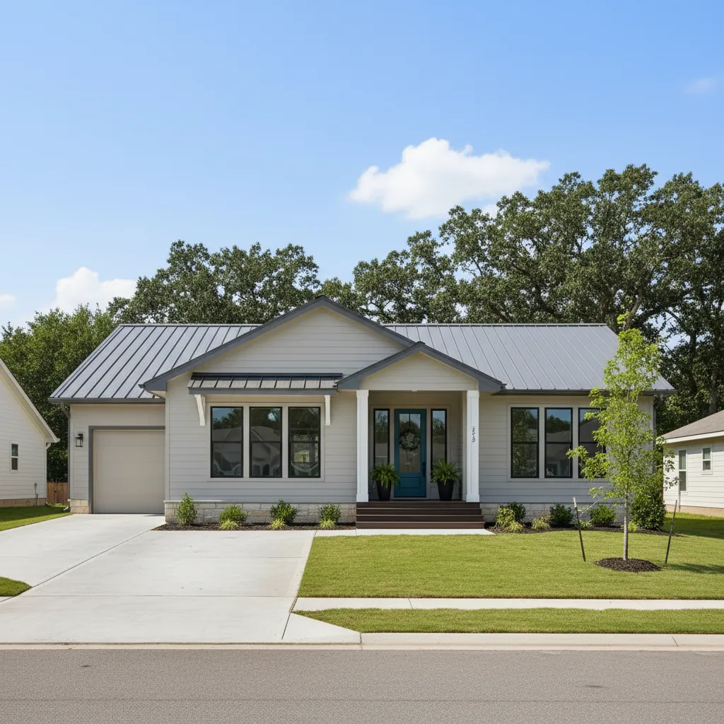 modern manufactured home exterior representing base price vs total project cost concept