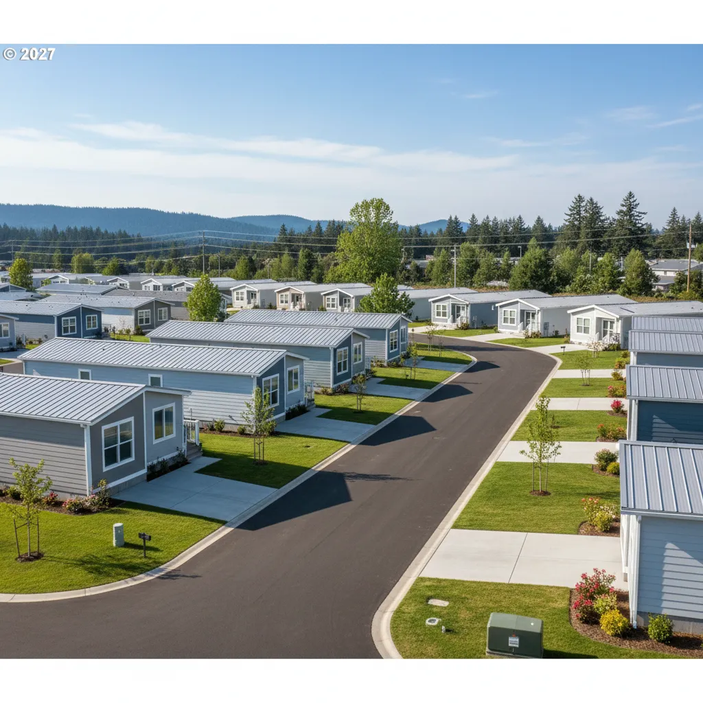Manufactured home community with multiple single wide homes