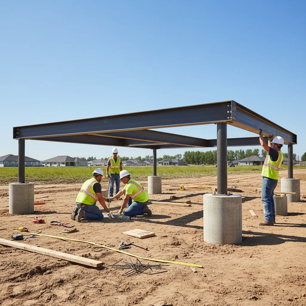 pier and beam foundation setup for manufactured home installation