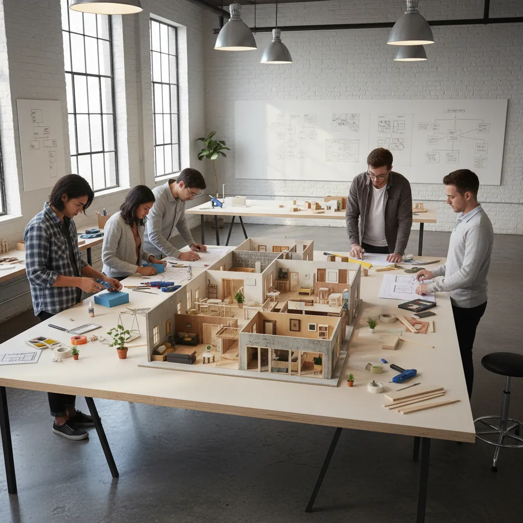 Maqueta arquitectónica de un apartamento realizada por estudiantes