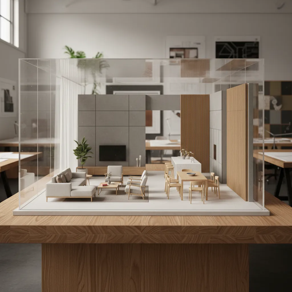 maqueta física de un proyecto de interiorismo