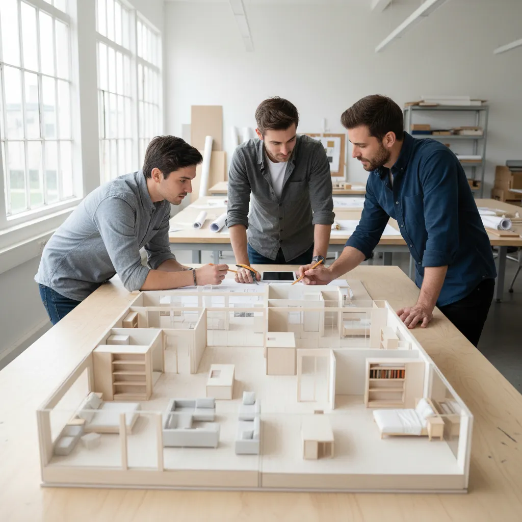 Maqueta arquitectónica de un proyecto de interiorismo