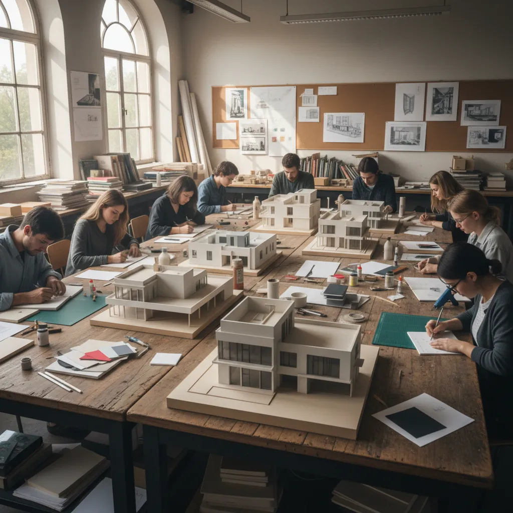 Maquetas de diseño de interiores hechas por estudiantes