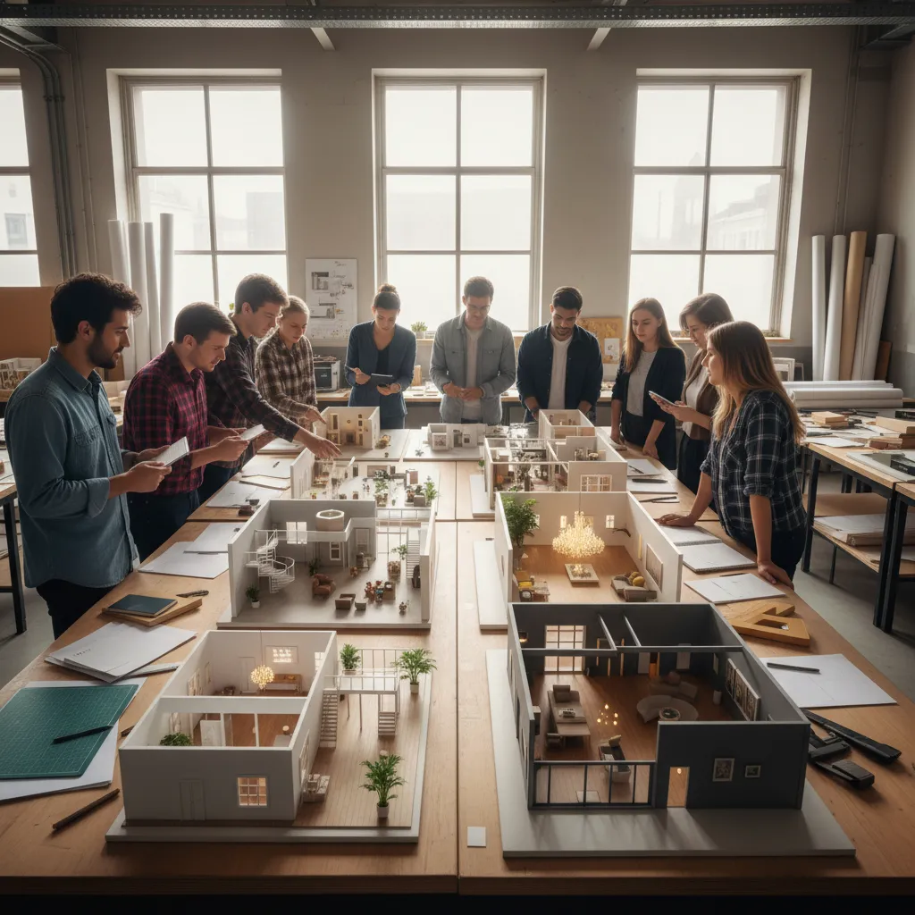 Maquetas de proyectos de interiorismo realizadas por estudiantes