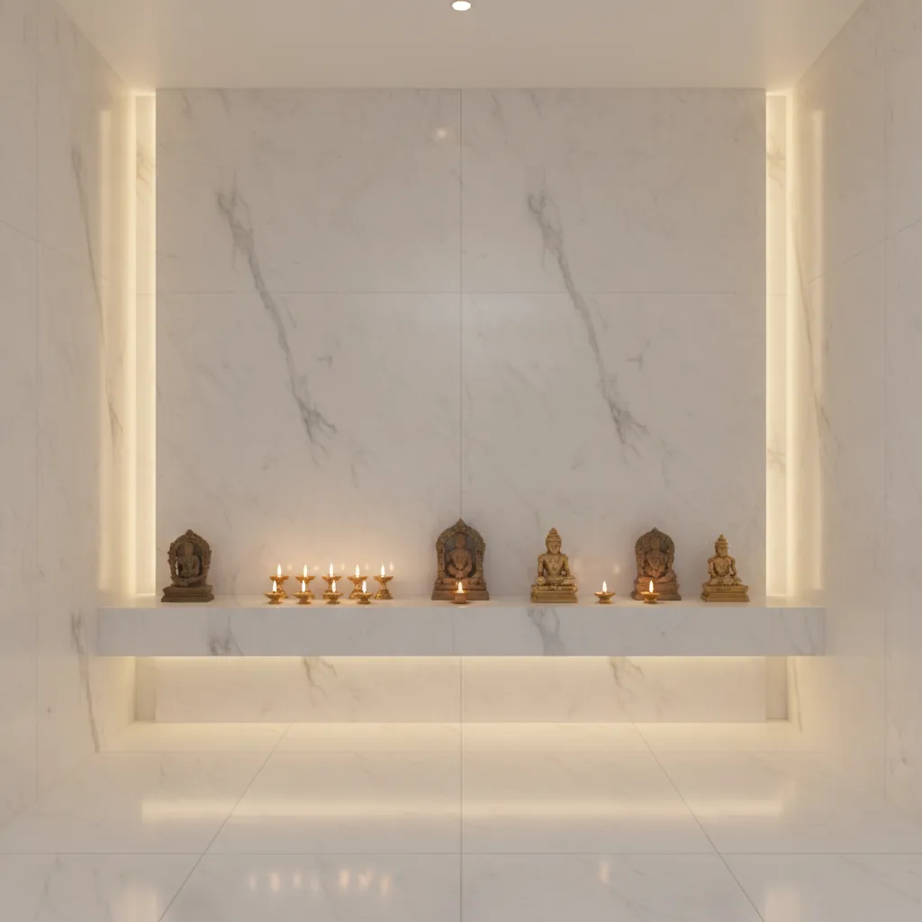 5 Pooja Room Design Marble Ideas That Elevate Small Homes