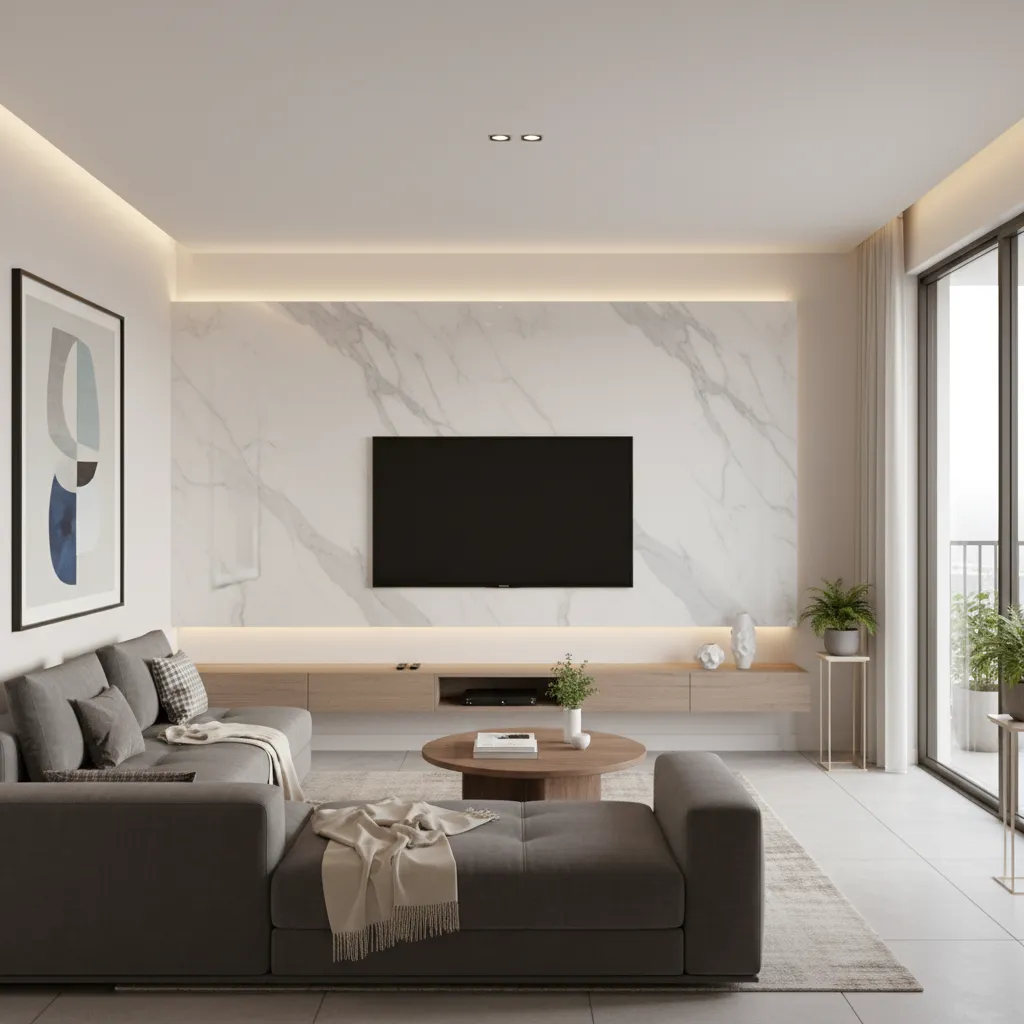Marble TV Wall Design Ideas for Small Spaces