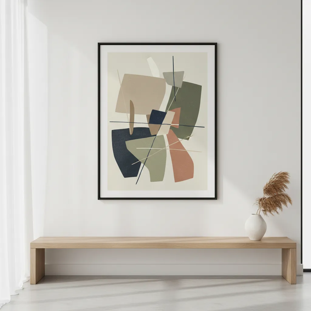 Marco minimalista con ilustración abstracta