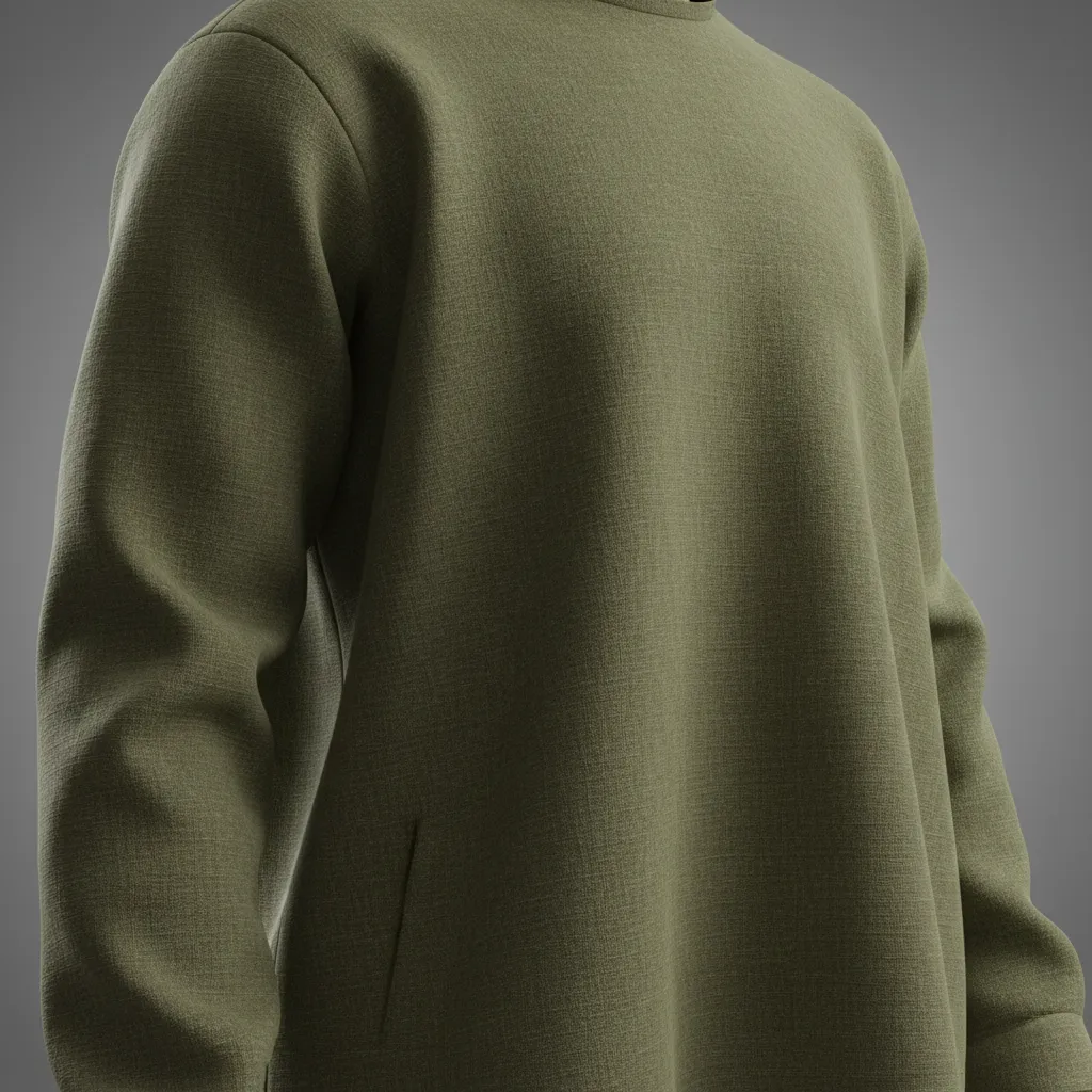 Realistic cloth simulation showing fabric folds on a digital character