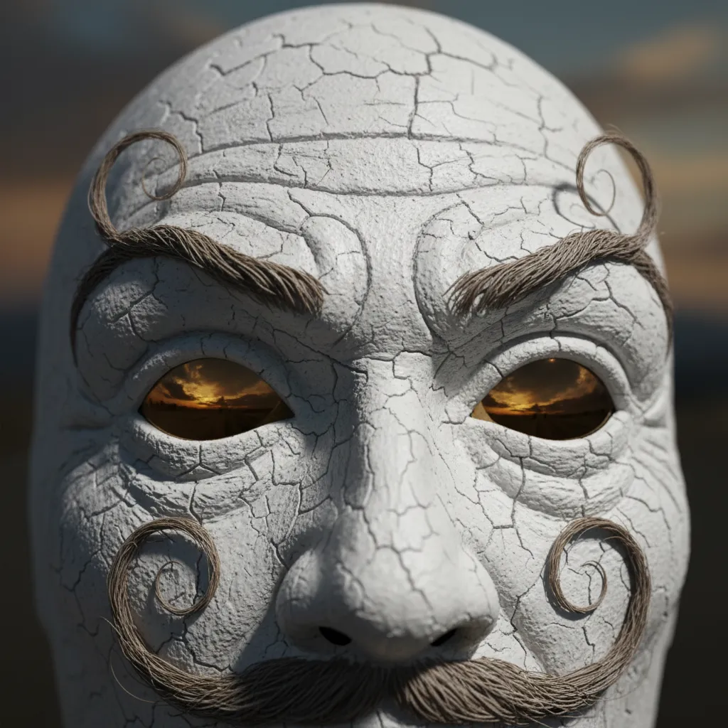 Detalle de los ojos y cejas de la máscara