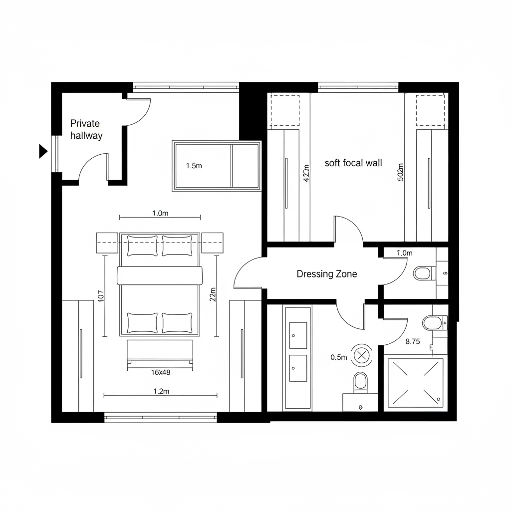 Master Suite with Layered Privacy