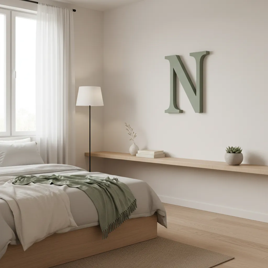 Decorative wooden letters matching a room color palette