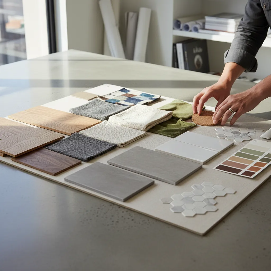 Selección de materiales y colores para un proyecto de interiorismo