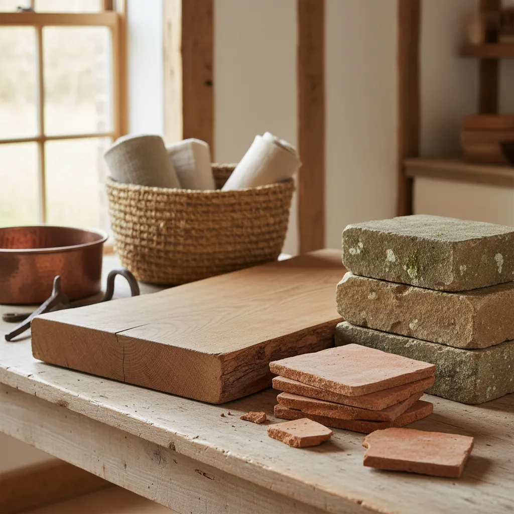 Materiales naturales utilizados en casas de campo