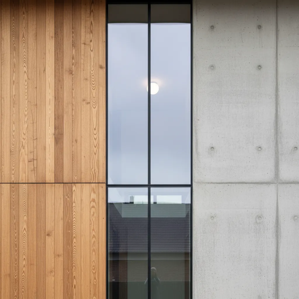 Detalle de materiales naturales en arquitectura alemana moderna