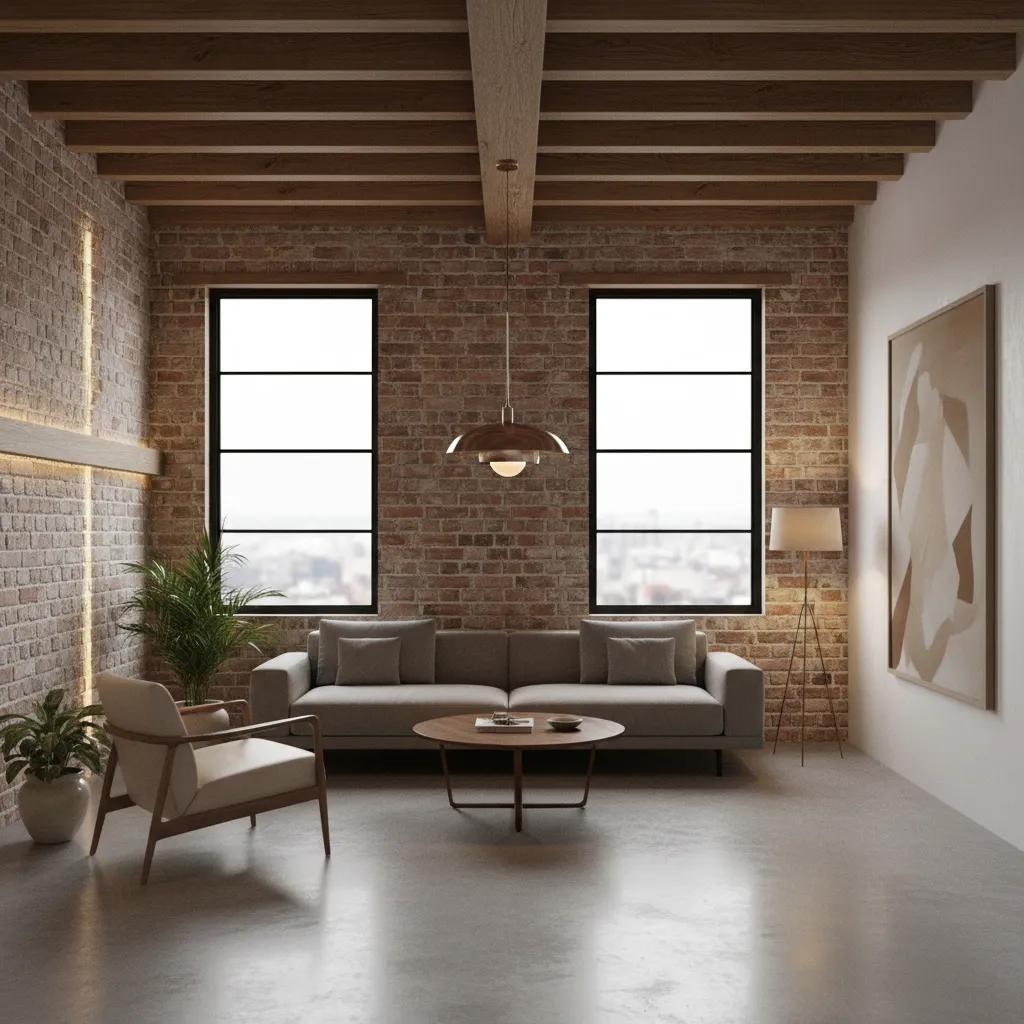 Combinación de materiales modernos con elementos originales en vivienda antigua