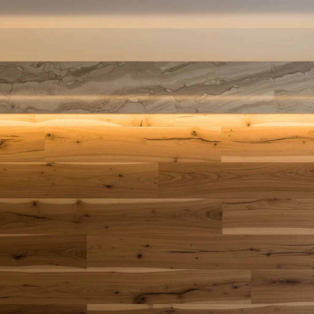 detalle de materiales modernos sostenibles en interior de vivienda