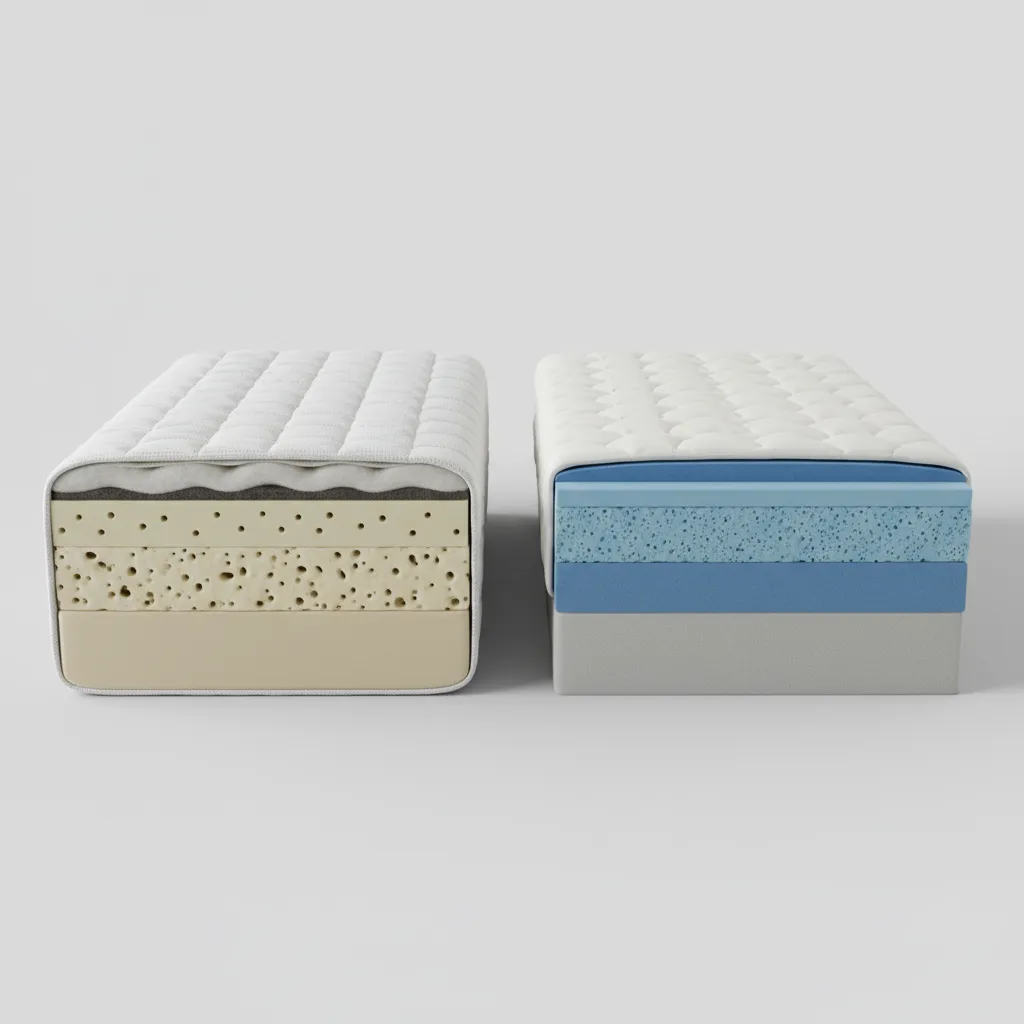visual comparison of latex and memory foam mattresses