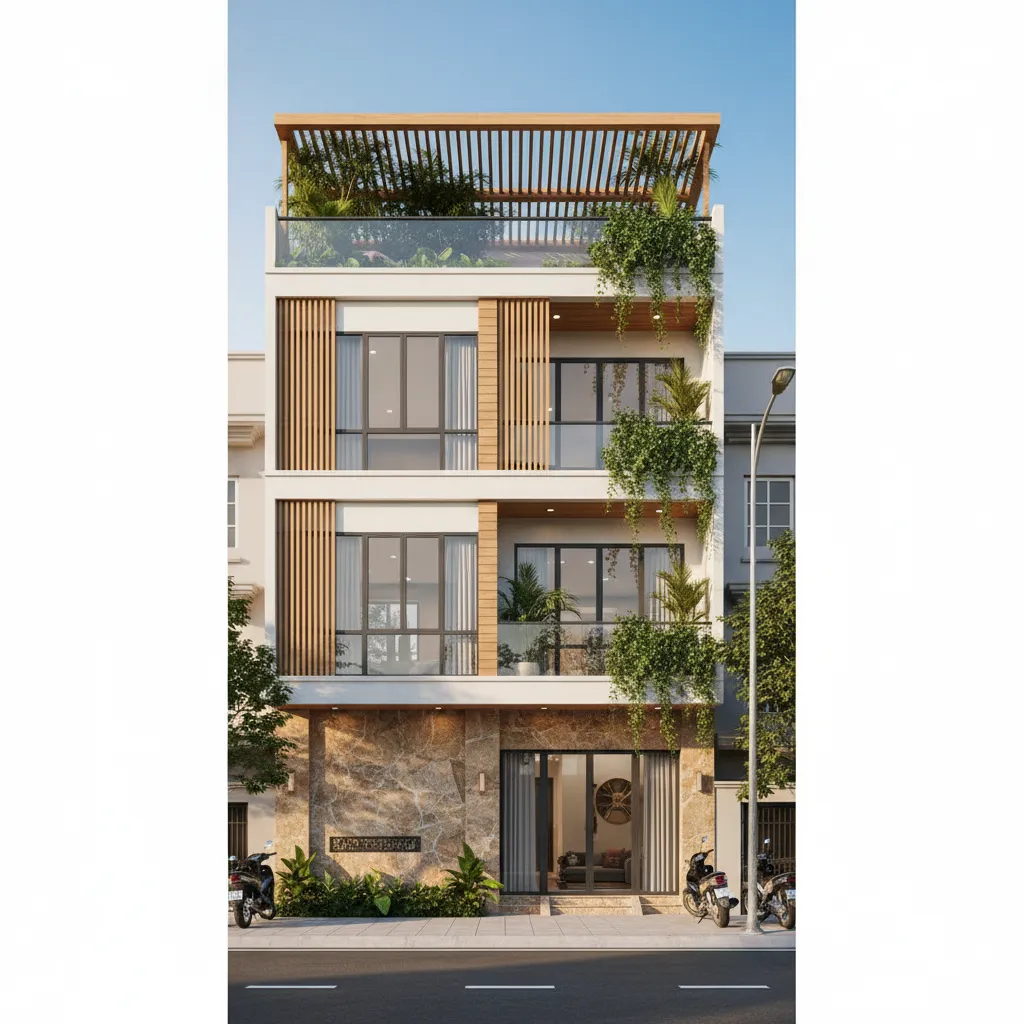 Mẫu thiết kế nhà phố 5x20 đẹp, tối ưu không gian
