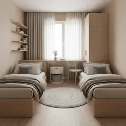 How to Maximize Space Around Two Twin Beds in a Small Bedroom