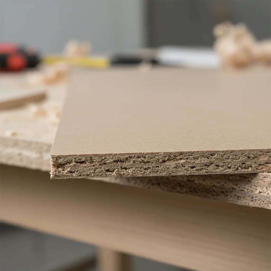 close up of MDF board texture and fiber structure