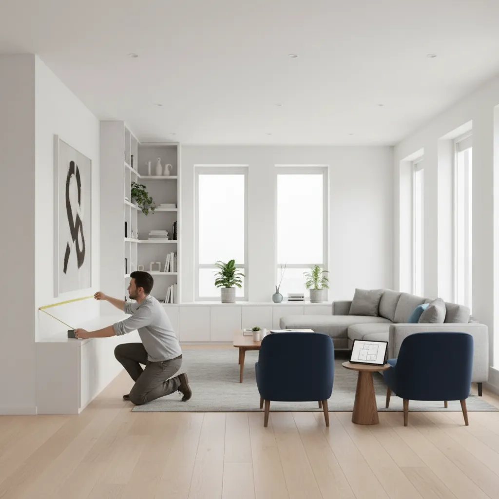 Measuring a room before creating a digital floor plan