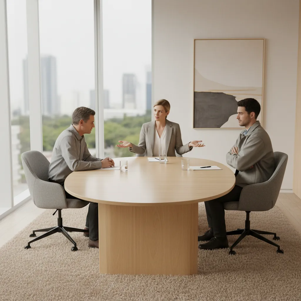 Mediator facilitating negotiation between homeowner and contractor