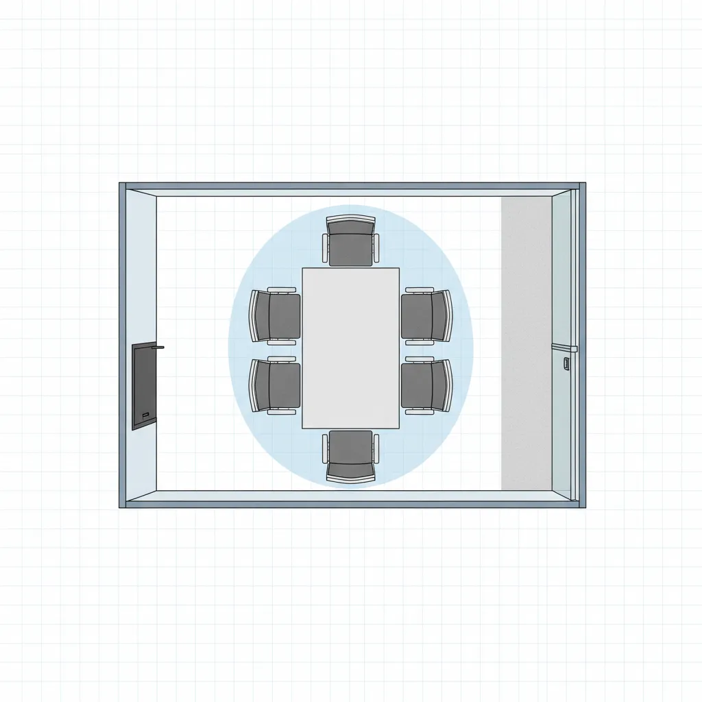 digital floor plan showing meeting room furniture layout