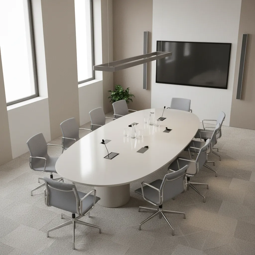 meeting room seating layout showing clear sightlines between participants