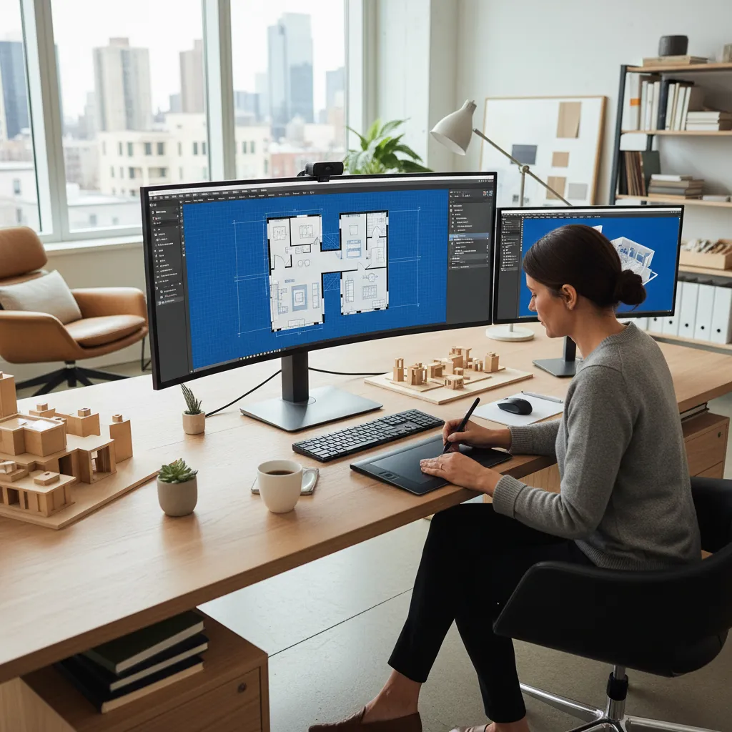 Proses membuat denah rumah menggunakan software desain