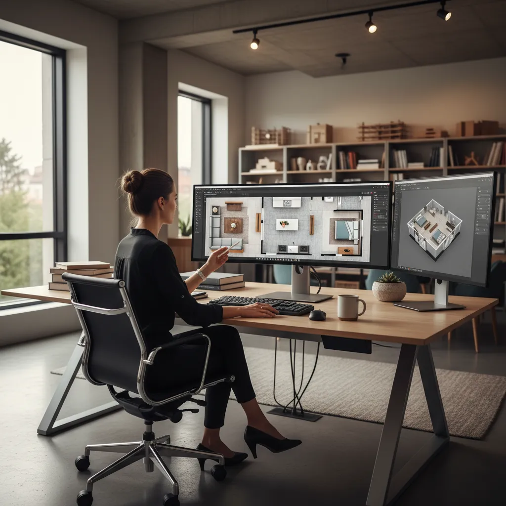Proses membuat denah rumah digital pada software desain interior