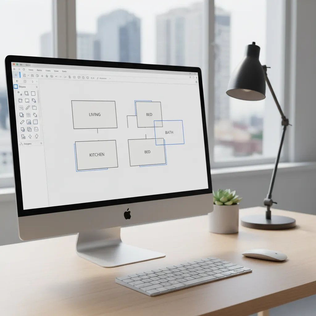Langkah membuat denah rumah menggunakan shapes di Word