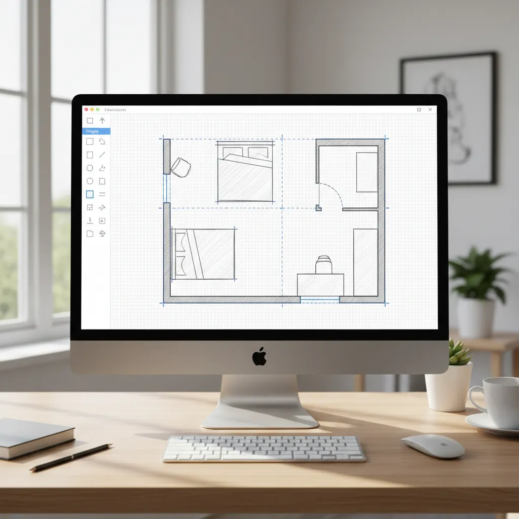 Penggunaan shapes di Microsoft Word untuk menggambar ruangan