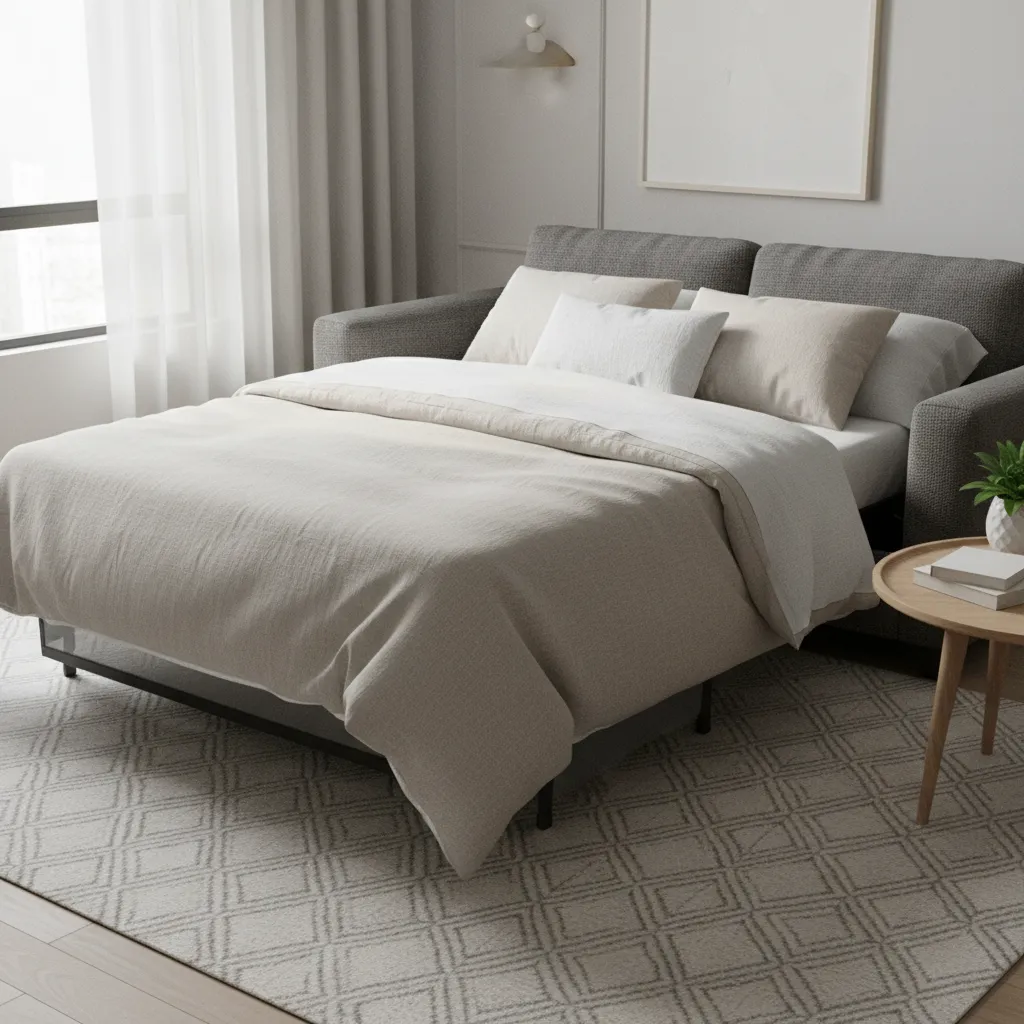 memory foam mattress inside sleeper sofa bed